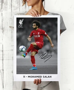 Mohamed Salah Liverpool FC 2019 Autographed Poster Print. A3 A2 A1 Sizes - Picture 1 of 4
