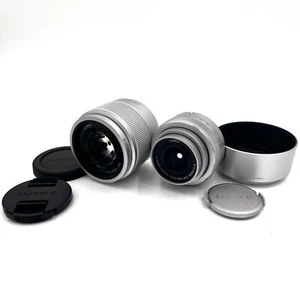 Panasonic Lumix G Vario 25 mm F/1.7 ASPH. Lens Silver 12 32 mm Set from Japan - Picture 1 of 20
