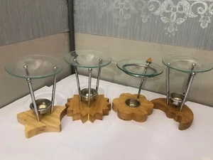 Essential Oil Burner Tealight Candle Holder Warmer Wax melt Wood star moon sun - Picture 1 of 15