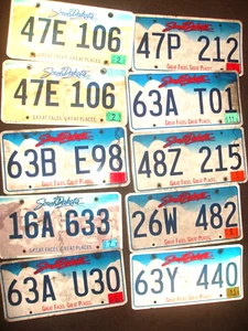 LOT OF 10-2010-19 SOUTH DAKOTA LICENSE PLATES FLAT ALUMINUM PLATES MAN CAVE - Picture 1 of 3