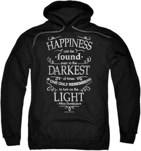 Harry Potter Dumbledore Felicidad Cita Pullover Sudadera con Capucha Negra Mediana - Imagen 1 de 8