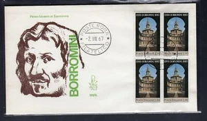 Italia FDC Venetia 1967 Borromini quartina non viaggiata - Picture 1 of 1