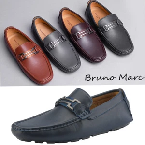 Men Driving Casual Moccasins Leather Loafers Slip On Boat Penny Shoes Size 7-15 - Picture 1 of 46
