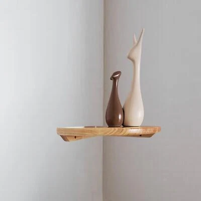 Display Corner Wall Shelf Wood Float Corner Shelf for Small Space Books Home - Image 1 of 2