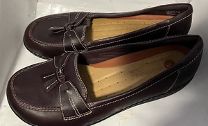 Clarks Ashland Bubble burgunderfarbene Damenschuhe Leder Größe 11 XW - Bild 1 von 5