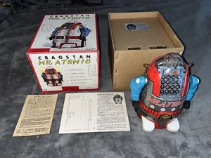 Osaka Tin Toy Institute Mr. Atomic Silver Tinplate Robot CRAGSTAN Yonezawa Nice! - Picture 1 of 15