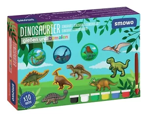 Smowo 10 Dinosaurier Gipsfiguren zum Gießen und Anmalen Dino Gips Bastelset DIY - Bild 1 von 7