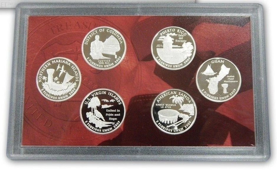 2009 S Silver DC & US Territories 6 Coin Silver Proof Set  Free Shipping - Image 1 of 1