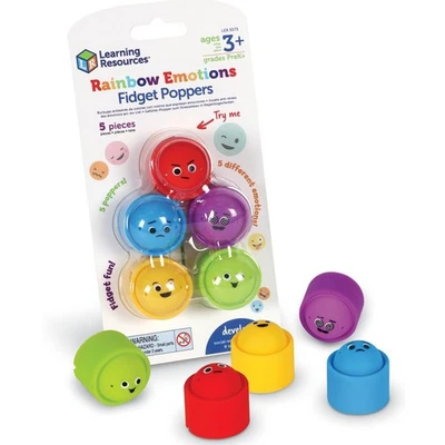 Recursos de Aprendizaje Rainbow Emotion Fidget Poppers, 5 Piezas, Edades 3 Juguete Sensorial Foto 1 de 4