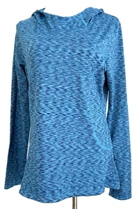 Bally Womans Size Extra Large Hoodie Blue Space Dye Athleisure Pull Over Classic - Picture 1 of 13