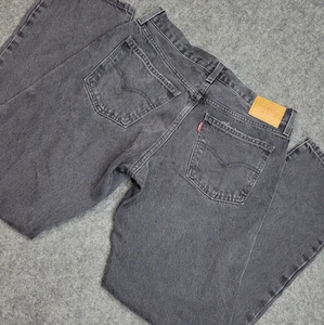 Levis Jeans Womens 29 Dark Gray Denim Y2K Streetwear Middy Straight Leg Red Tab - Picture 1 of 13