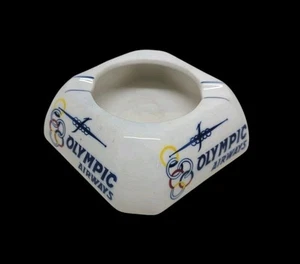 Cenicero Vintage MCM OLYMPIC AIRWAYS Cerámica Blanca GRECIA Cerámica Titano - Imagen 1 de 22