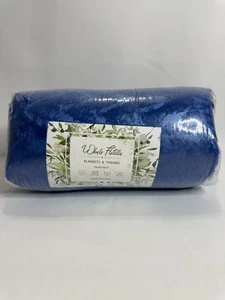 Whale Flotilla Royal Blue Flannel Fleece Throw Blanket 50x60 - Picture 1 of 3