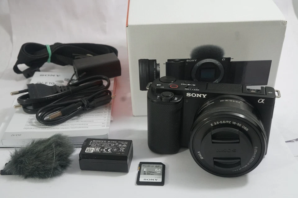 Sony Alpha ZV-E10 mit Objektiv Sony E PZ 16-50mm F3.5-5.6 OSS + SD , TOP - Bild 1 von 4