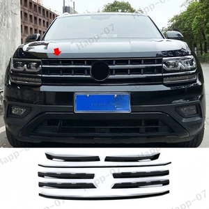 For Volkswagen Atlas 2018-2019 Glossy Black Front Bumper Mesh Grill Grille Strip - Picture 1 of 5
