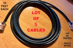(5) Cable de impresora térmica Micros POS IDN RJ45 macho 8 pines a RJ12 macho 6 pines -10' - Imagen 1 de 15
