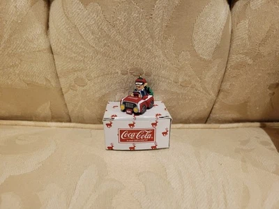 COKE ORNAMENT 1997 CAVANAGH'S SOCIETY MINI ELF CAR COCA COLA BOTTLES CHRISTMAS* - Image 1 of 4