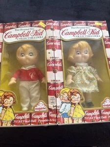 Set of 2- Vintage 1984 Campbell Kid Collectible Dolls - 7 1/2" Vinyl Dolls - Picture 1 of 7