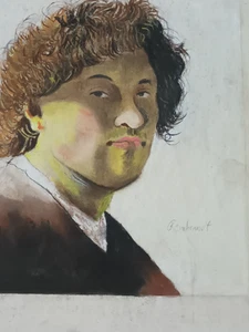 REMBRANDT VAN RIJN drawing on old paper signed stamped vintage - Picture 1 of 5
