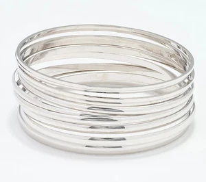 David Markstein Premiere Bronze Set of 10 Luxe Slip On Bangles QVC Large J449726 - Picture 1 of 2