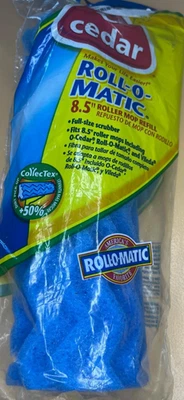 O-CEDAR O Cedar Roll-O-Matic Mop Refill Wave Sponge 8.5" Fast 'N Easy Roller Blue