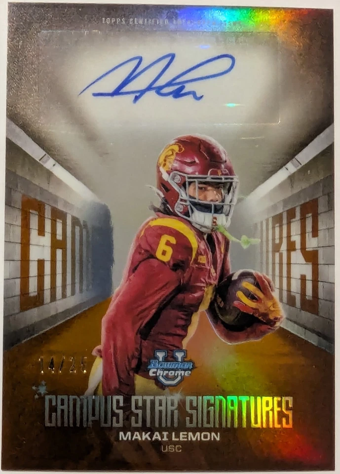 2025 Bowman Chrome University Campus Star Signatures Orange Ref. Makai Lemon - Image 1 of 1