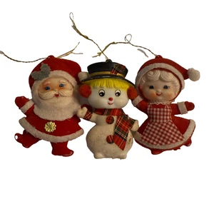 Muñeco de nieve vintage hecho en Japón adornos navideños Papá Noel señora Claus - Imagen 1 de 11