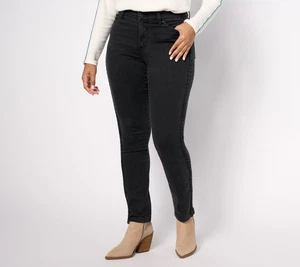 Denim & Co. Women's Pants Sz 14 Canyon Retreat Easy Stretch Black A617648 - Picture 1 of 4