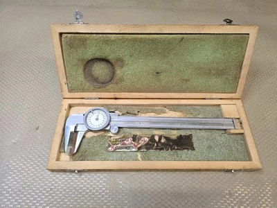 Vintage HELIOS 6" Dial Caliper .001" Stainless  W/ Case Early WESTERN GERMANY - Image 1 of 4