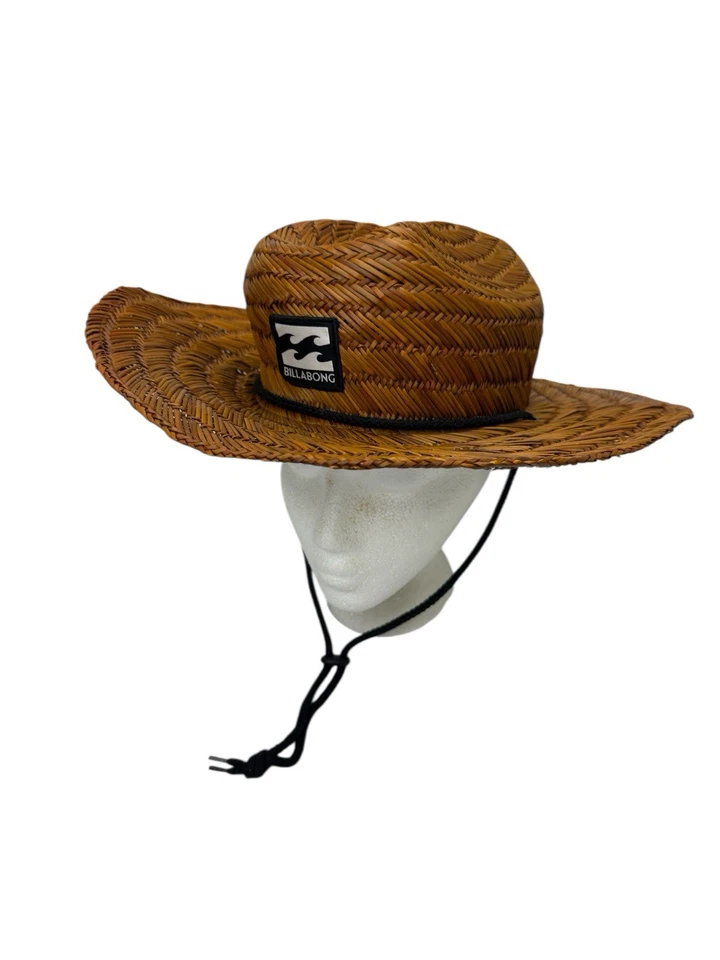 Шляпа соломенная солнечная Billabong коричневая с широкими полями на шнурке пляжная на открытом воздухе - Изображение 1 из 4