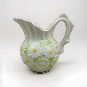 Enesco Keramik Krug Gänseblümchen geprägt Japan weiß Porzellan Vintage 5" - Bild 1 von 6