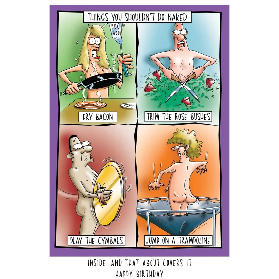 5x7 Card / Things You Shouldn't Do Naked | Humorous  Funny Birthday Card RB - Image 1 of 2