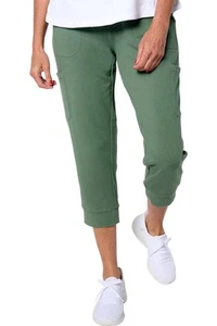 Denim & Co. Active French Terry Crop Jogger w/ Cargo Pockets Spruce - Picture 1 of 1