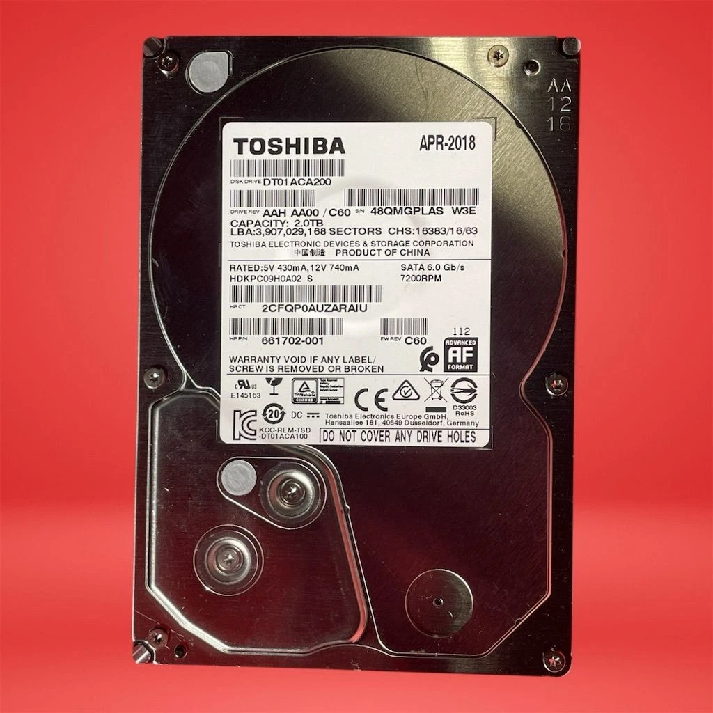 Toshiba SATA I Internal Hard Disk Drives 2TB Storage Capacity for