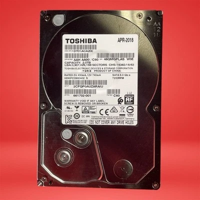 Toshiba DT01ACA200 2TB 7200RPM 3.5" SATA III HDD Desktop Internal Drive - Image 1 of 3