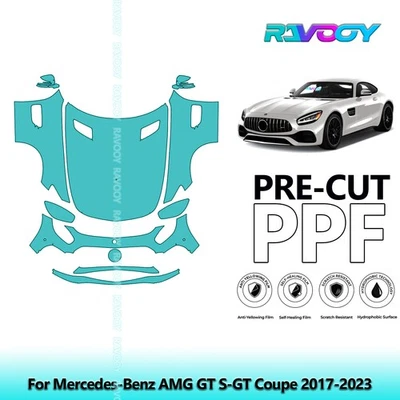Kit de protección de pintura precortada PPF para Mercedes-Benz AMG GT S-GT cupé 2017-2023 Foto 1 de 4
