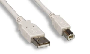 USB 2.0 Cable TYPE A to TYPE B Cable 15FT White - Picture 1 of 1