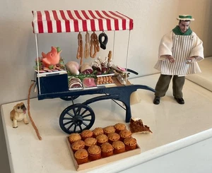 Artisan Doll’s House Butcher Market Meat Stall / Barrow & Resin Model / Vendor - Picture 1 of 12