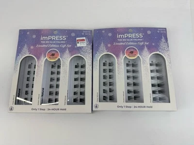 2X Pestañas Autoadhesivas Kiss imPRESS Sin Pegamento Falsies Racimo “Natural” Foto 1 de 3