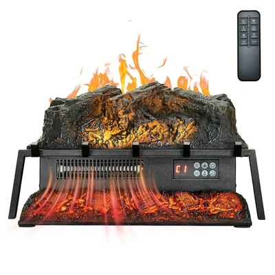 Electric Fireplace Log Insert 23" Heater w/ Thermostat Remote & Crackling Sound - Image 1 of 4