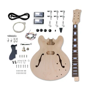 Kit de 1 juego de guitarra ES335 mástil de guitarra cuerpo de guitarra sin terminar guitarra eléctrica hueca - Imagen 1 de 12