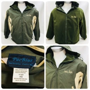 PacBlue Men's Jacket Sz XS Reversible Green Fleece Alaska Zip Up Fall Winter OC - Picture 1 of 9