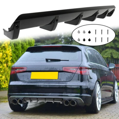 Parachoques trasero difusor alerón labio divisor 6 aletas negro brillante para Audi Q3 Q5 Q7 Q8 Foto 1 de 4