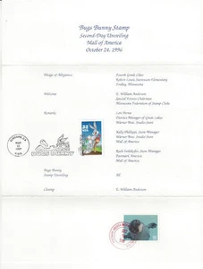 #3137a 2nd Day Unveiling MN Program 32c Bugs Bunny - Picture 1 of 1