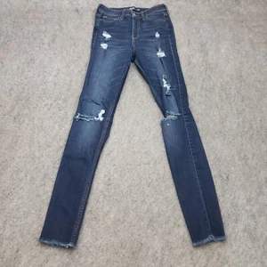 Hollister Jeans Damen 25 Blau Skinny Jeggings High Rise Stretch Distressed - Bild 1 von 10