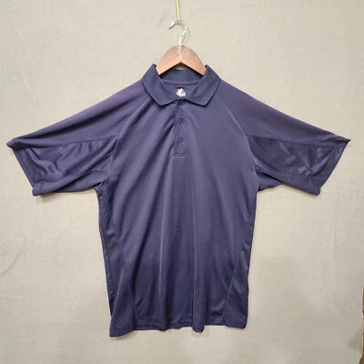 Camisa polo azul majestuosa para hombre talla mediana Foto 1 de 4