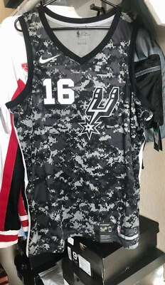 Nike San Antonio Spurs Pau Gasol Swingman City Edition #16 XL Black Camo - Image 1 of 4
