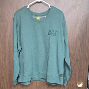 CAT Size XXL Teal Crew Neck Sweatshirt - Picture 1 of 9