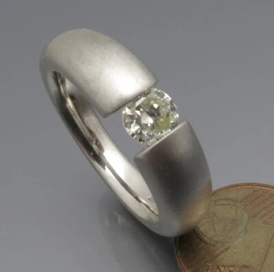 REIF-DESIGN - ELEGANTER GROSSER DIAMANT SPANNRING - 585 WEISSGOLD - Bild 1 von 4