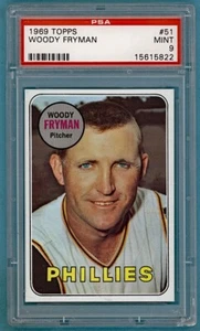 1969 Topps Woody Fryman #51 PSA 9! Phillies! - Picture 1 of 2